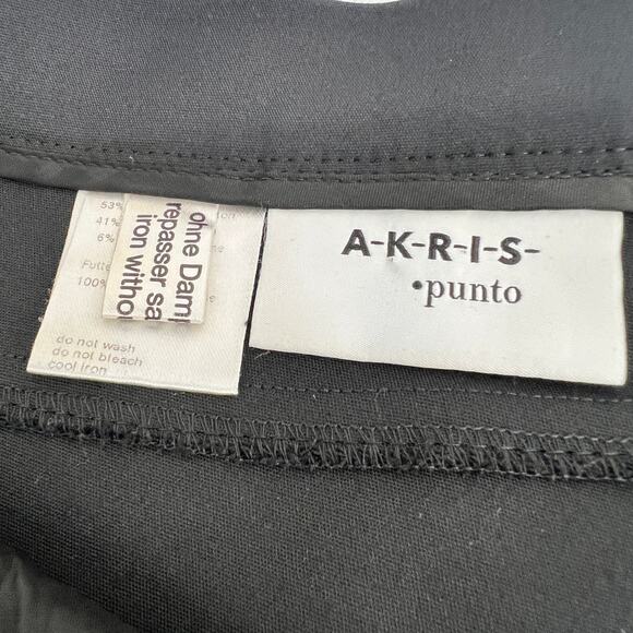 Akris punto Franca Mid Rise Cropped Pants Women US 8 Black Cotton Blend Slim Fit - Picture 7 of 13